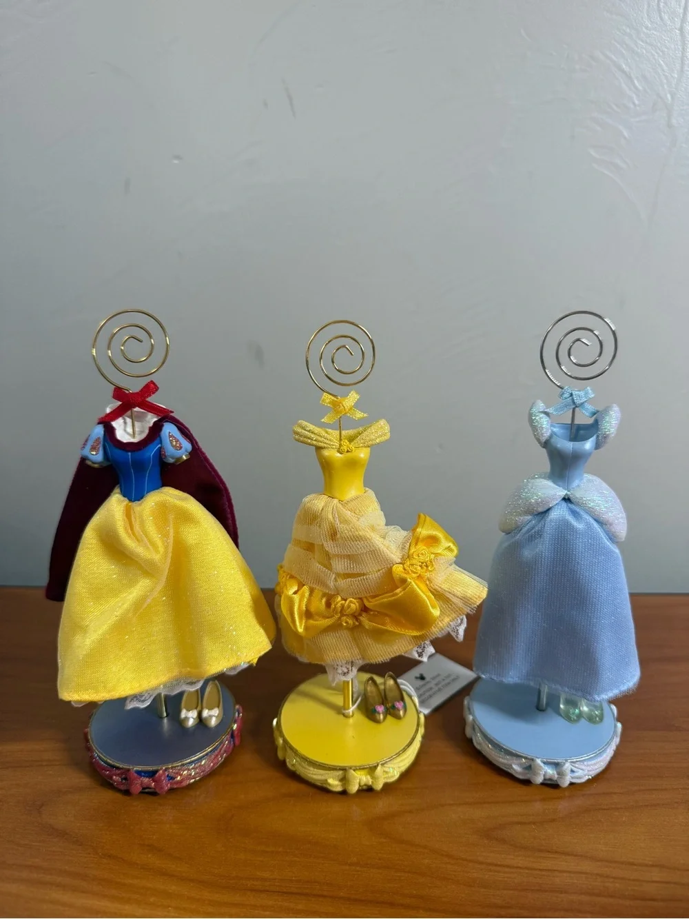 Disney Set of 3 Princess Dress Photo Holder Snow White Belle Cinderella Decor